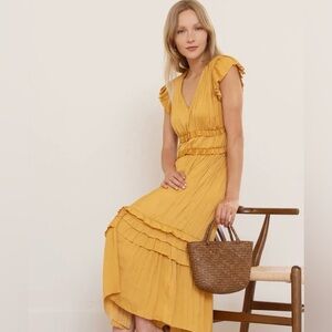 Modern Citizen gold pleated dress size medium